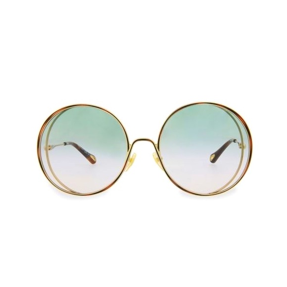 CHLOÉ 61MM Round Sunglasses GOLD and GREEN 😎 NWT 💚 - Picture 3 of 7